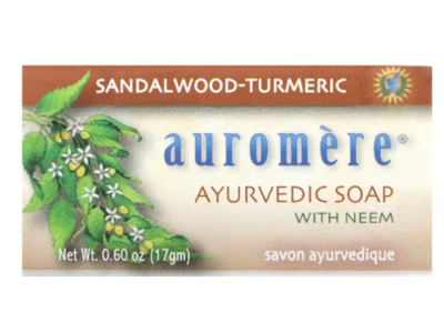 Auromere Sandalwood Turmeric Ayutvedic Soap, Neem, 0.60 oz/17 gm