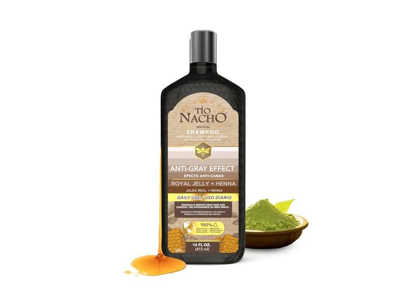 Tio Nacho Anti-Gray Effect Shampoo, Royal Jelly + Henna, 14 fl oz/415 mL