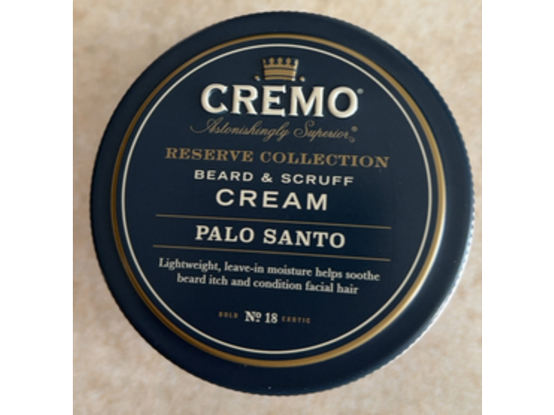Cremo Beard & Scruff Cream, Palo Santo, 4 oz/113 g