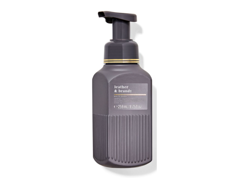 Bath & Body Works White Barn Gentle + Clean Foaming Hand Soap, Leather & Brandy, 8.75 fl oz/259 mL