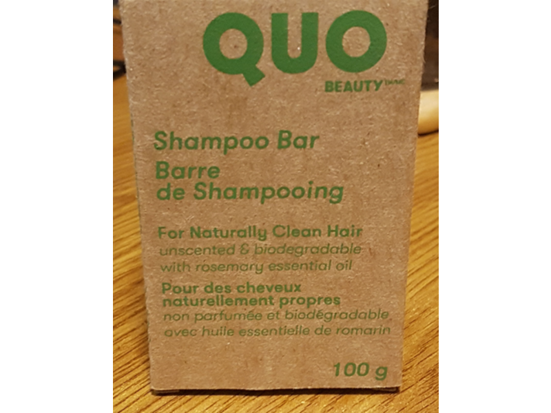 Quo Beauty Shampoo Bar With Rosemary Essential Oil, Unscented, 100 g
