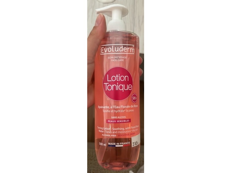 Evoluderm Lotion Tonique, Rose Floral Water, 500 mL