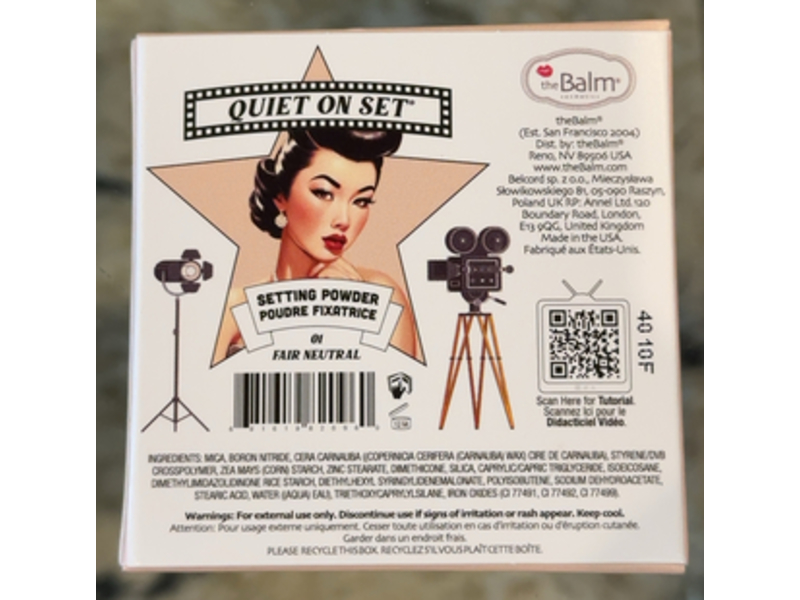 The Balm Quiet On The Set Setting Powder, 01 Fair Neutral, 0.28 oz/8 g