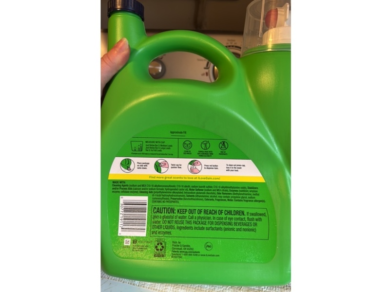 Gain Detergent, Dewdrop Dream, 100 Loads, 144 fl oz/4.25 L