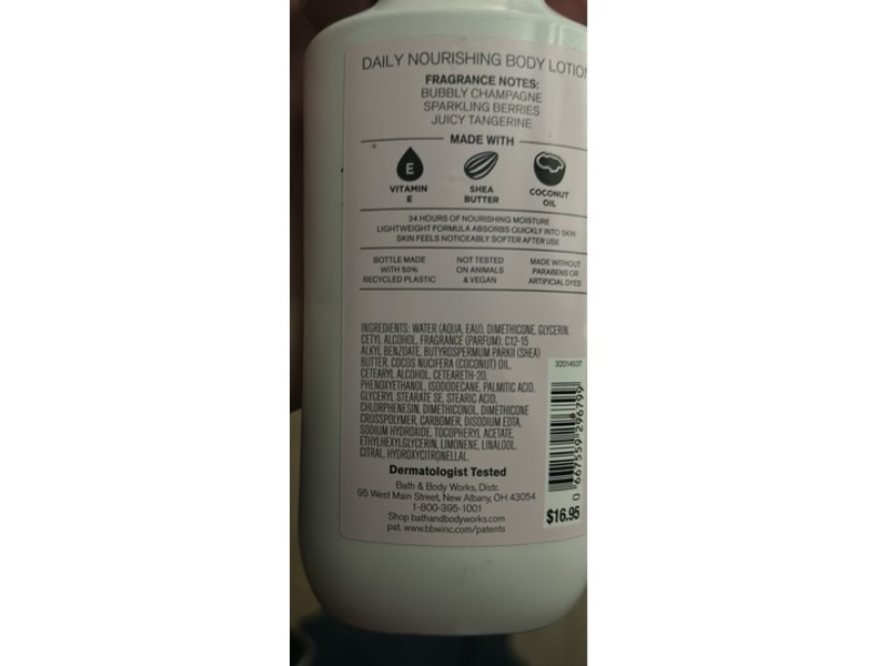 Bath & Body Works Champagne Daily Nourishing Body Lotion, Toast, 8 fl oz/236 mL