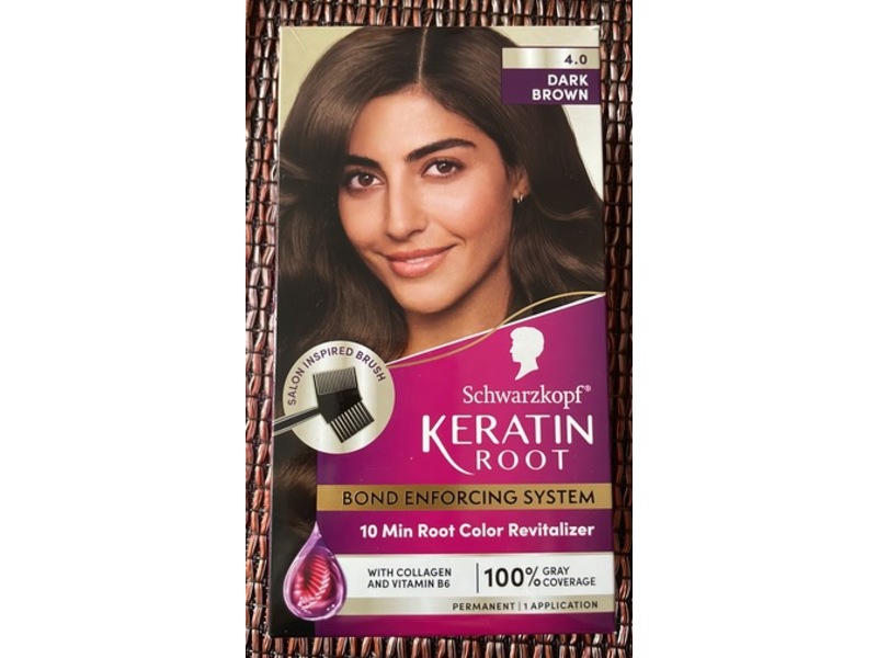 Schwarzkopf Keratin Root Permanent Hair Color Kit, Dark Brown