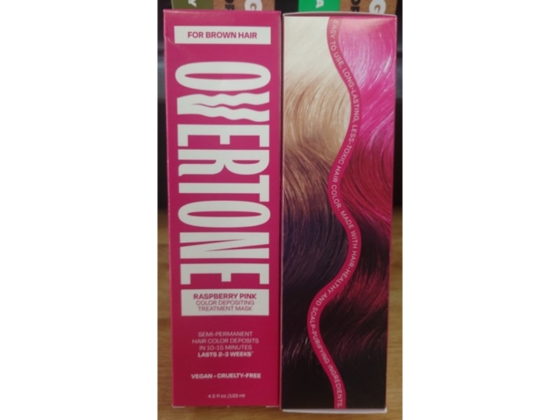 Overtone Semi-Permanent Hair Color, Raspberry Pink, 4.5 fl oz/133 mL