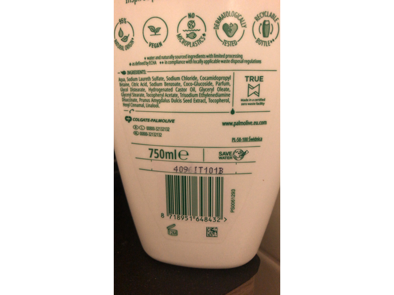 Palmolive Shower Cream, Almond Milk, 750 mL