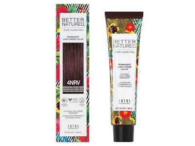 Zotos Professional Better Natured Permanent Liqui-Creme Hair Color, 4NRV Medium Natural Red Violet Brown, 2 fl oz/60 mL