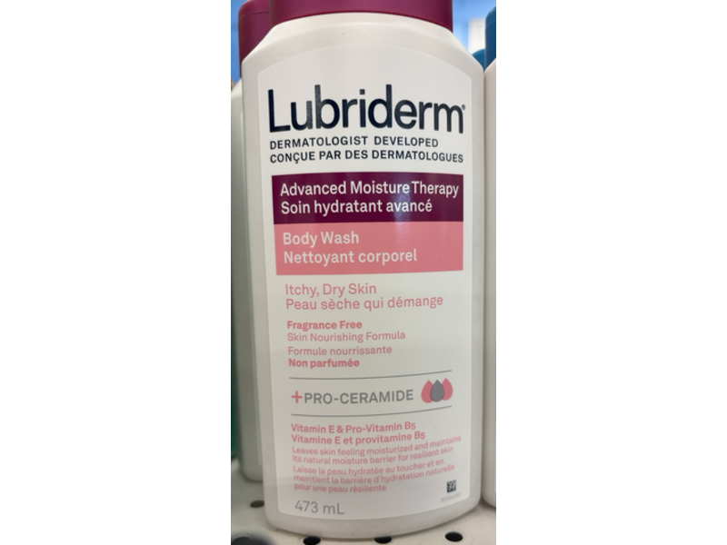Lubriderm Advanced Moisture Therapy Body Wash, Vitamin E & Pro - Vitamin B5, 16 fl oz/473 mL