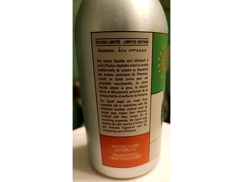 L'Occitane en Provence Hand & Body Liquid Soap, Verbena, 8.4 fl oz/250 mL