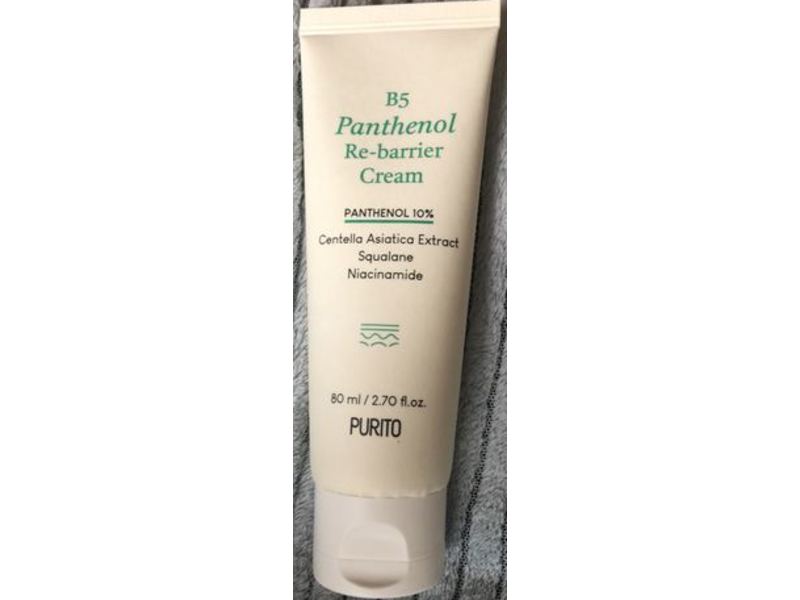 Purito B5 Panthenol Re-Barrier Cream, Panthenol 10%, 2.70 fl oz/80 mL