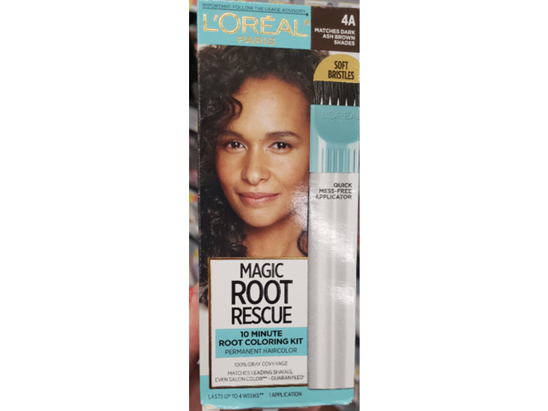 Loreal Paris Magic Root Rescue Permanent Hair Color, 4A Ash Brown Shades, 1 Application