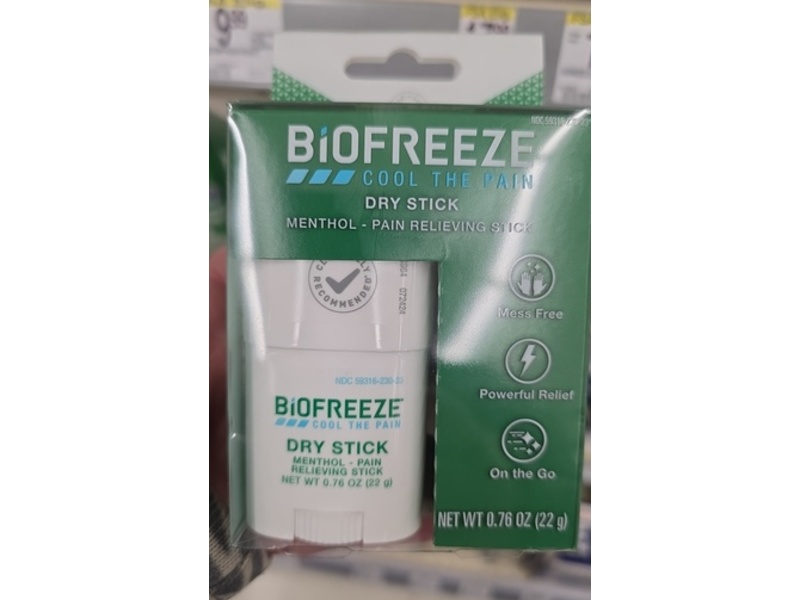 Biofreeze Cool The Pain Dry Stick, 0.76 oz/22 g