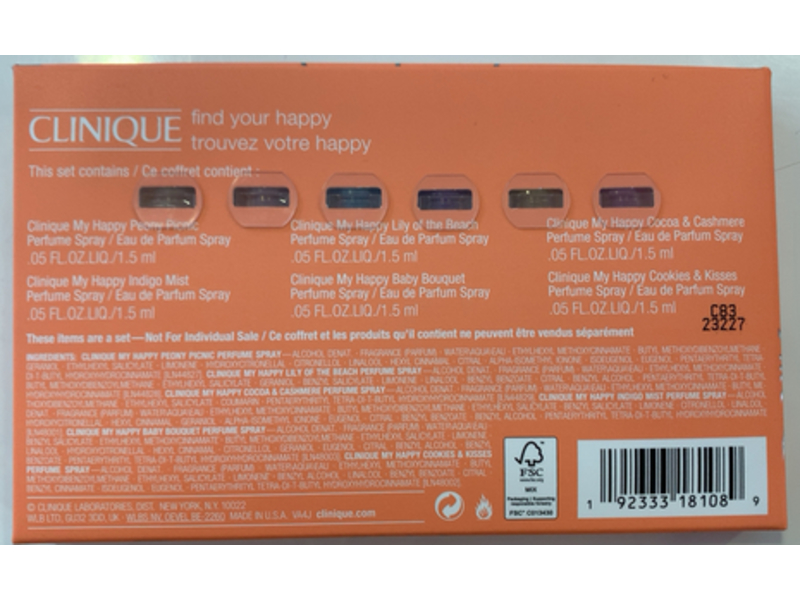 Clinique My Happy Perfume Spray Set, 0.05 fl oz/1.5 mL