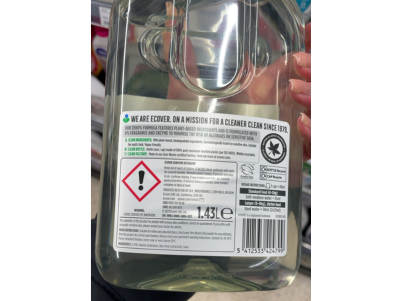 Ecover Non Bio Laundry Sensitive Detergent, 1.43 L