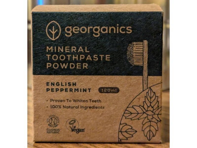 Georganics Mineral Toothpaste Powder, Peppermint, 120 mL