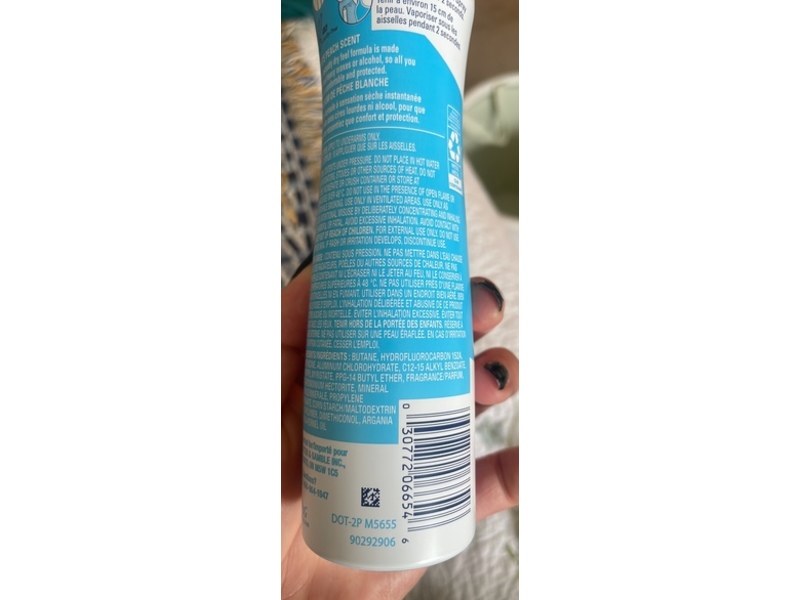 Secret Weightless Dry Spray, White Peach + Argan Oil, 116 g