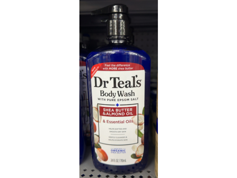 Dr Teal's Body Wash, Pure Epsom Salt, Shea Butter & Almond Oil, 24 fl oz/710 mL