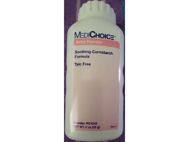 MediChoice Soothing Cornstarch Baby Powder, Talc Free, 2 oz/56 g