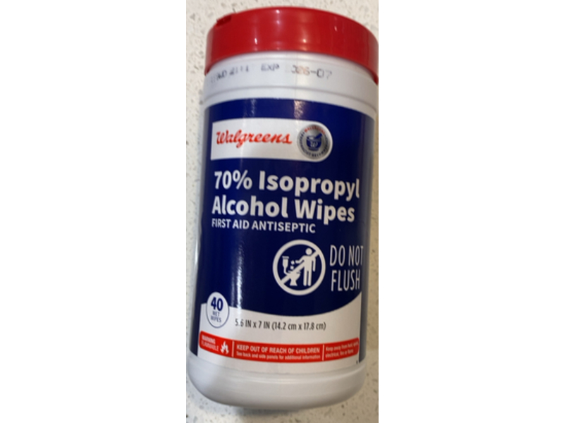 Walgreens 70% Isopropyl Alcohol Wipes, 40Count