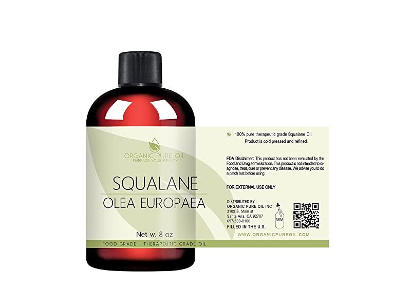 Organic Pure Oil Squalane, Olea Europaea, 8 oz