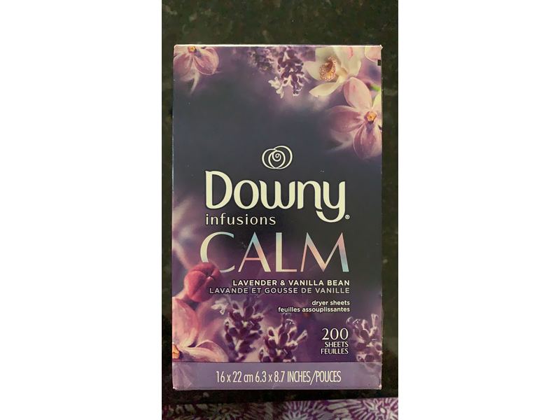 Downy Infusions Calm Dryer Sheets, Lavender & Vanilla Bean, 200 Count