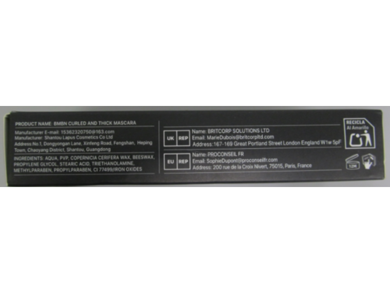BMBN Curly 5D Waterproof Mascara, Black