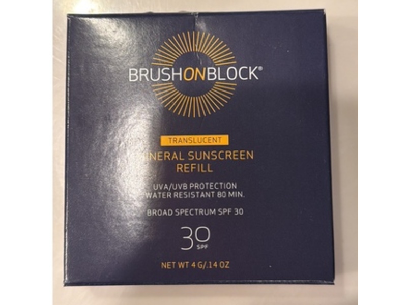 Brush On Block Mineral Sunscreen Refill, Translucent, SPF 30, 0.14 oz/4 g