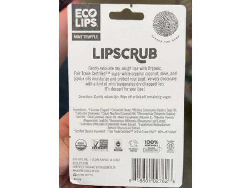 Eco Lips Scrub, Mint Truffle, 0.25 oz/7.1 g
