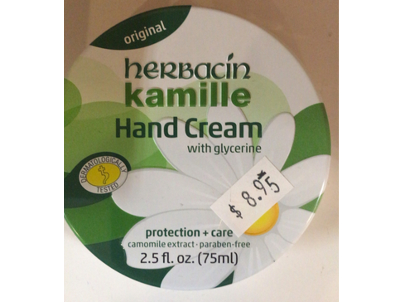 Herbacin Kamille Hand Cream, Glycerine, 2.5 fl oz/75 mL
