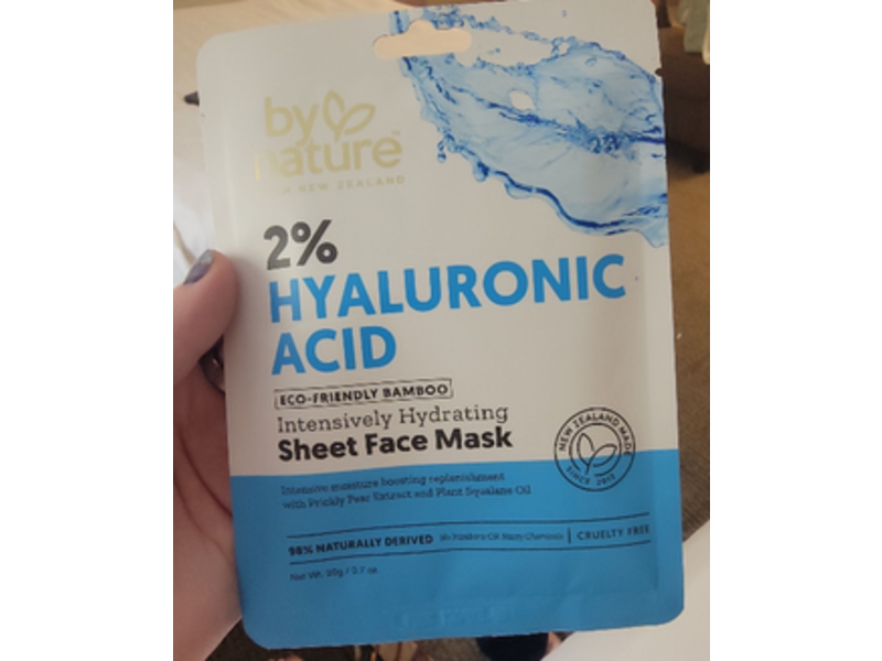 By Natures 2% hyaluronic acid Intensively Hydrating Sheet Face Mask, 0.7 oz/20 g