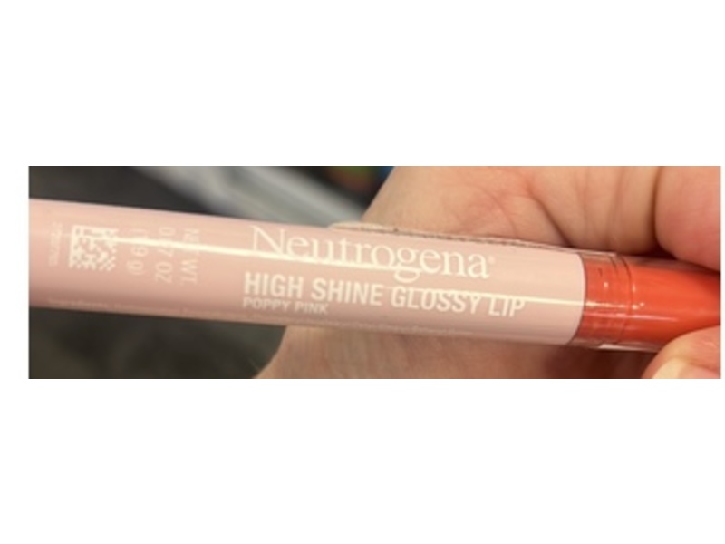Neutrogena High Shine Lip Gloss, Poppy Pink, 0.07 oz/1.9 g