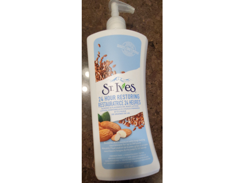 St. Ives 24 Hour Restoring Body Lotion, Almond & Flaxseed Oil, 600 mL