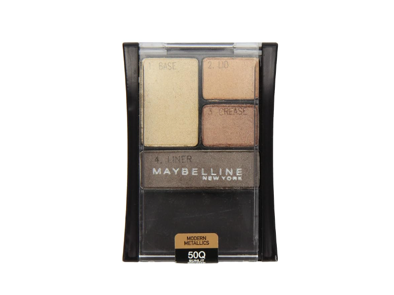 Maybelline New York Eyeshadow Quads, 50q Sunlit Bronze Modern Metallics, 0.17 oz/4.8 g