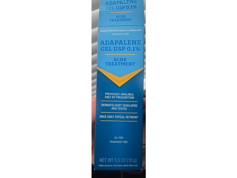 Pl Developments Adapalene Gel 0.1% Acne Treatment, 0.5 oz/15 g