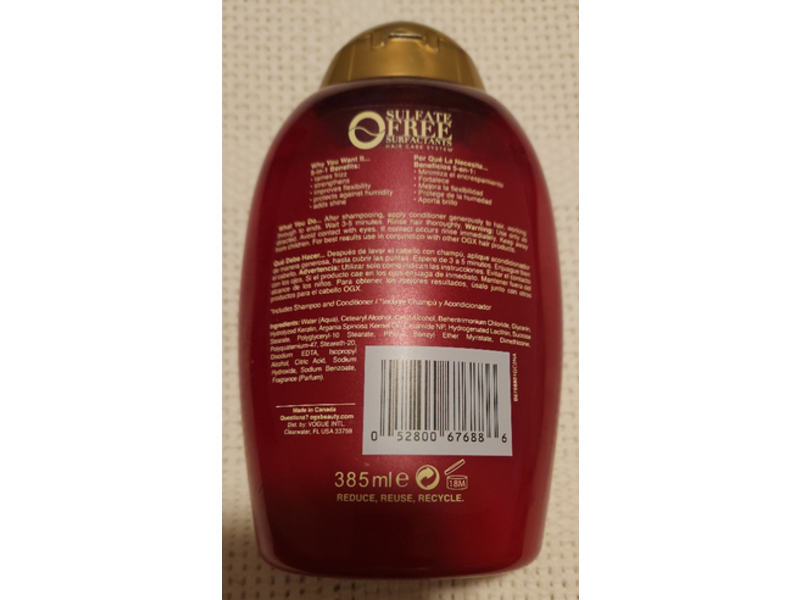 Ogx 5 In 1 Frizz-Free + Keratin Smoothing Oil Conditioner, 13 fl oz/385 mL