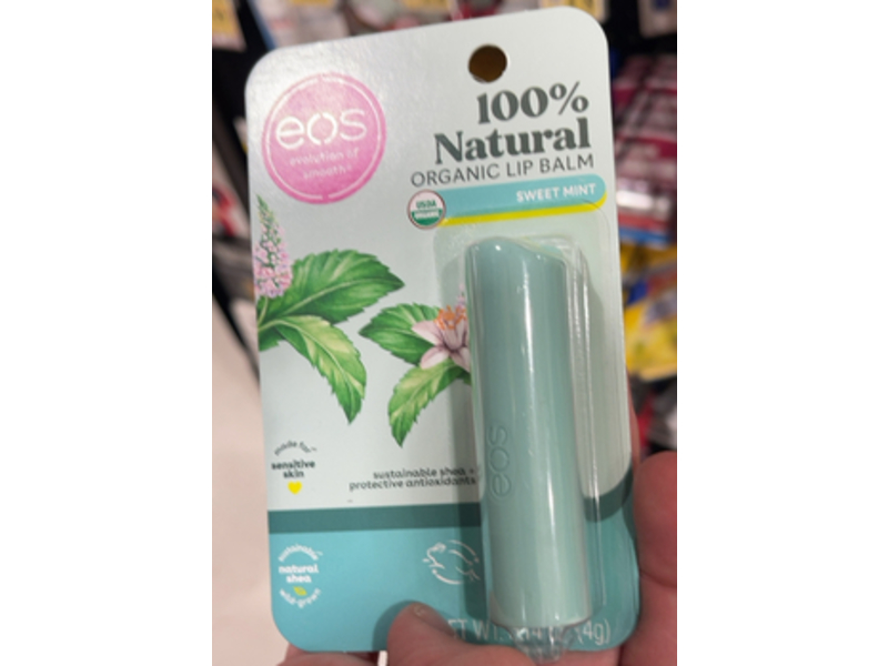 Eos Natural & Organic Lip Balm, Sweet Mint, 0.14 oz/4 g