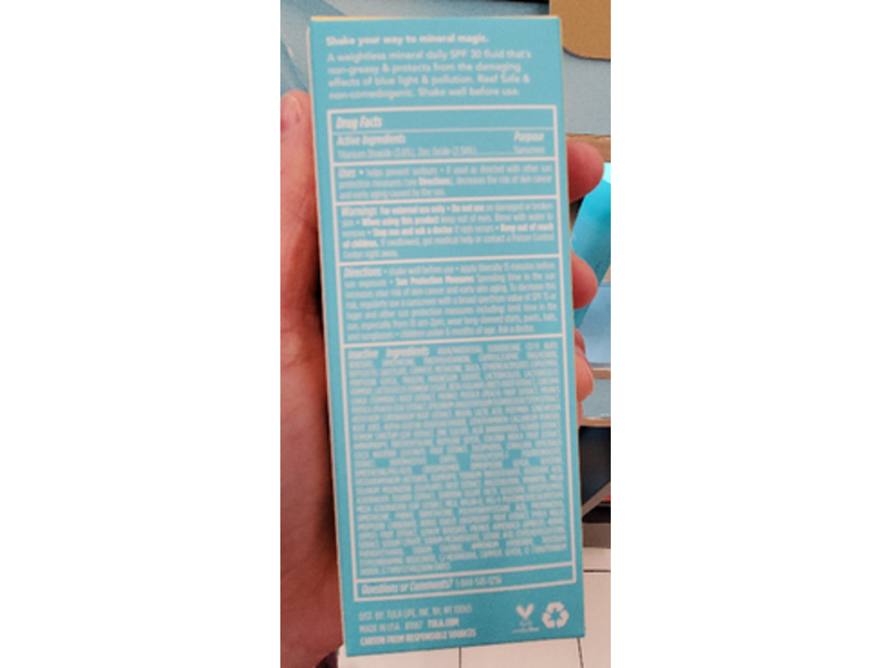 Tula Skin Care Mineral Sunscreen Fluid, Mineral Magic, SPF 30, 1.52 fl oz/45 mL