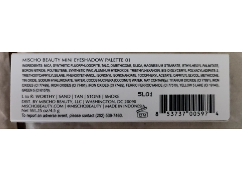Mischo Beauty Mini Eyeshadow Palette, 01, 0.15 oz/4.5 g