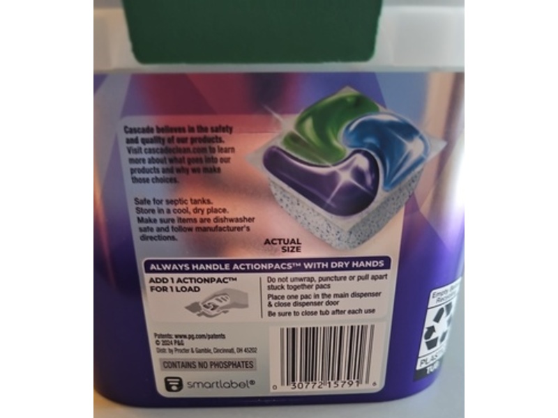 Cascade Platinum Plus Dishwasher Detergent Actionpacs, Fresh Scent, 17.5 oz/497 g, 31 Count