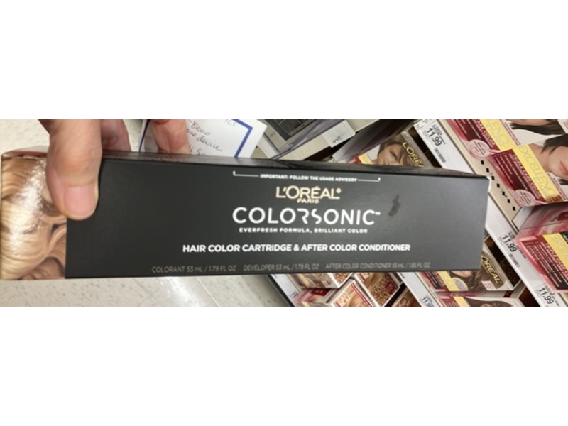 L'Oreal Paris Colorsonic Permanent Hair Dye Cartridge Set, 2 Soft Black Natural