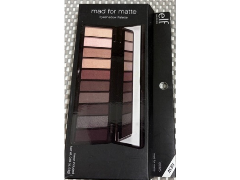 e.l.f. Cosmetics Eyeshadow Palette, Mad For Matte, 0.49 fl oz/14 g