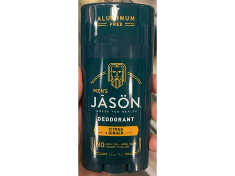 Jason Men's Refreshing Deodorant Stick, Citrus + Ginger, 2.5 oz/71 g