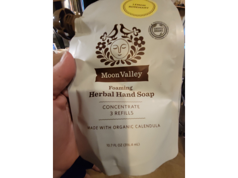 Moon Valley Foaming Herbal Hand Soap, Organic Calendula, Lemon Rosemary, 10.7 fl oz/316.4 mL