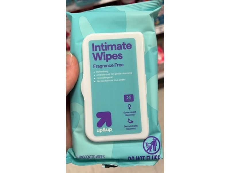 up&up Intimate Wipes, Fragrance Free, 36 Count