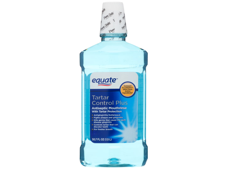 Equate Tartar Control Plus Antiseptic Mouthrinse, Iceberg Blue, 50.7 fl oz/1.5 L