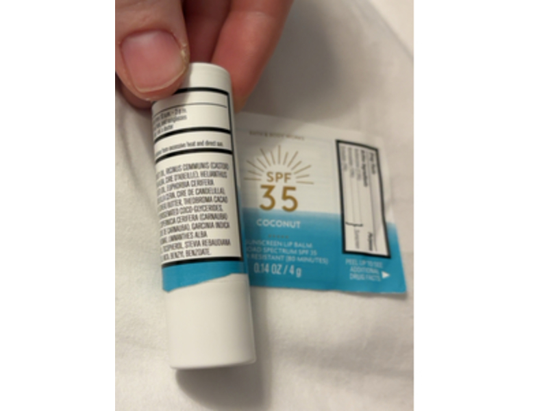 Bath & Body Works Sunscreen Lip Balm, Coconut, SPF 35, 0.14 oz/4 g