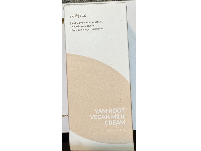 IsNtree Yam Root Vegan Milk Cream, 2.7 fl oz/ 80 mL