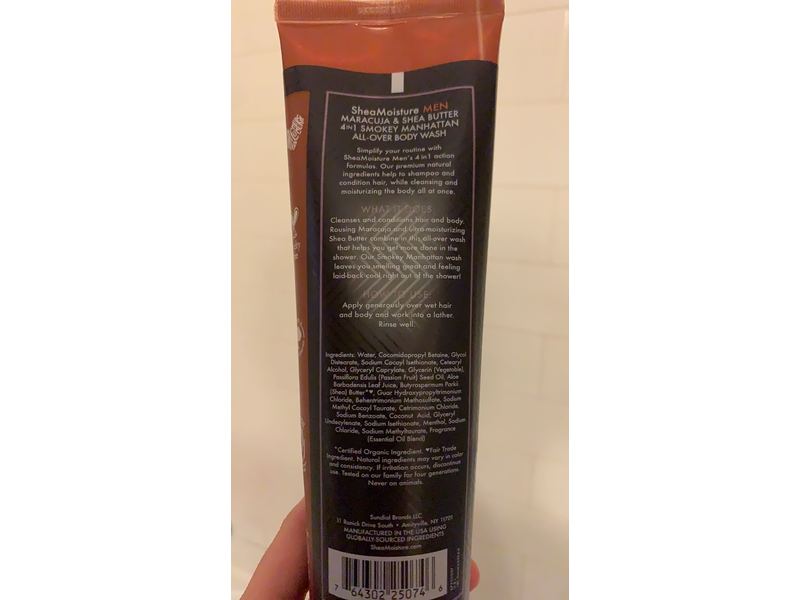 Shea Moisture Maracuja & Butter Smokey Manhattan 4-in-1 All-over Body Wash, 10.3 fl oz/305 mL